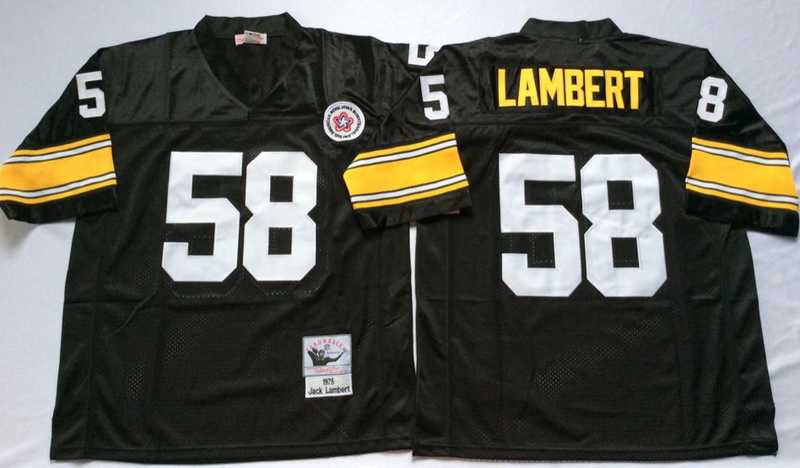 Steelers 58 Jack Lambert Black M&N Throwback Jersey->nfl m&n throwback->NFL Jersey